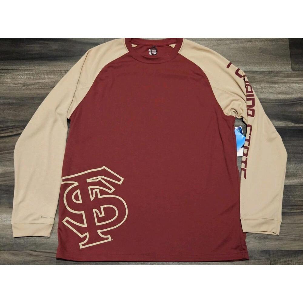 Columbia FSU Florida State Seminoles Men Long Sleeve Performance Omni Shade NWT